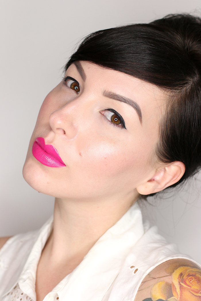 nars audacious lipstick michiyo swatch pink lipstick