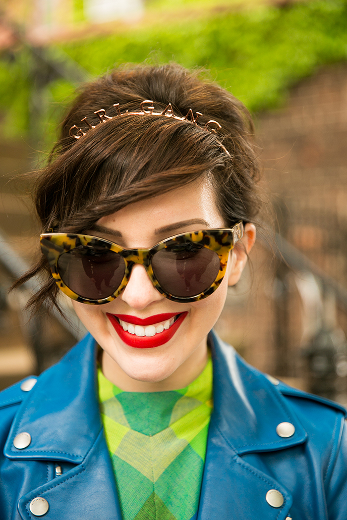 resized vintage rainbow dress and coach leather jacket-3