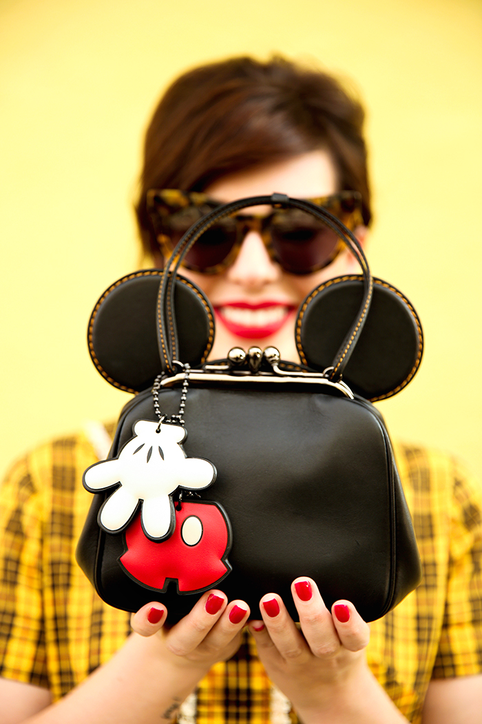 disney x coach collection mickey mouse kisslock