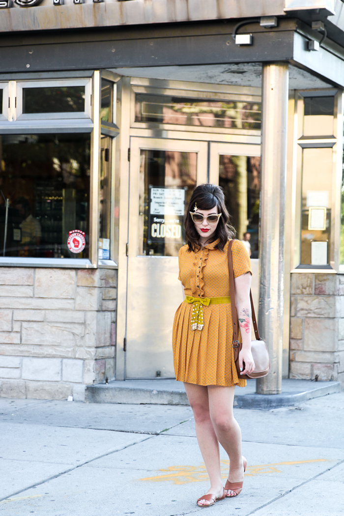 mustard forever 21 dress Evelyn Bourdon