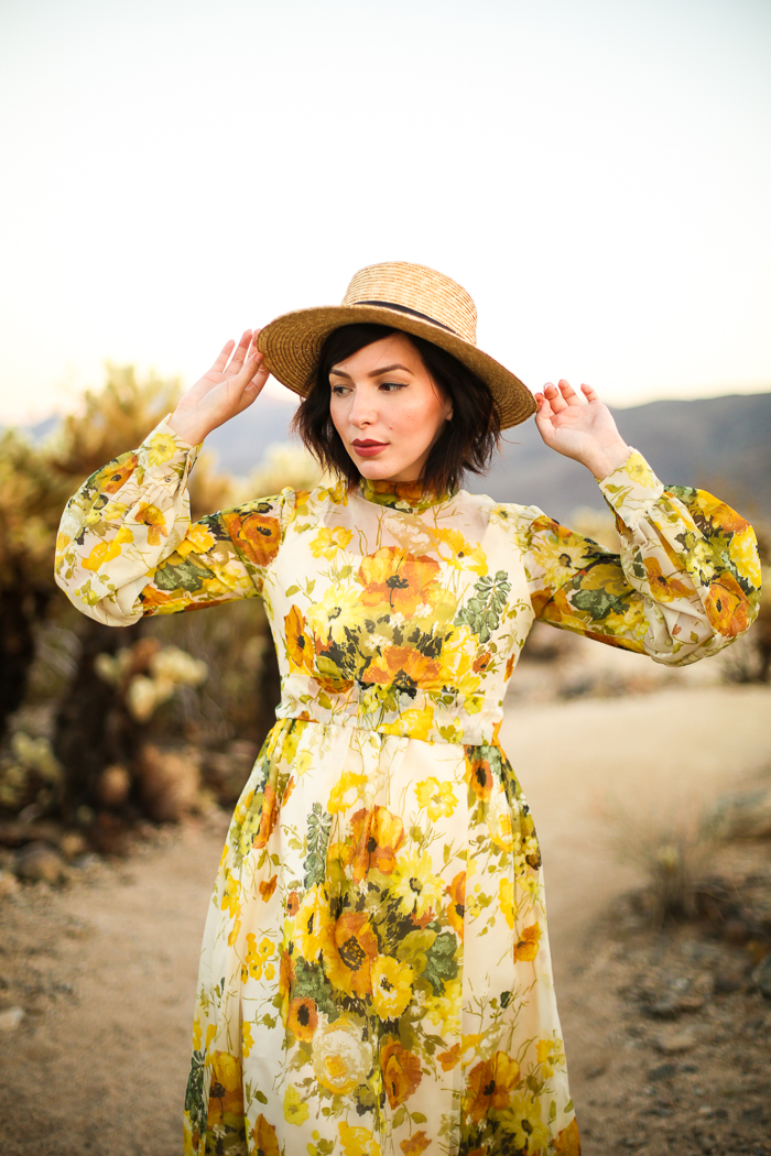 Evelyn Bourdon at Joshua Tree Cholla Cactus Garden