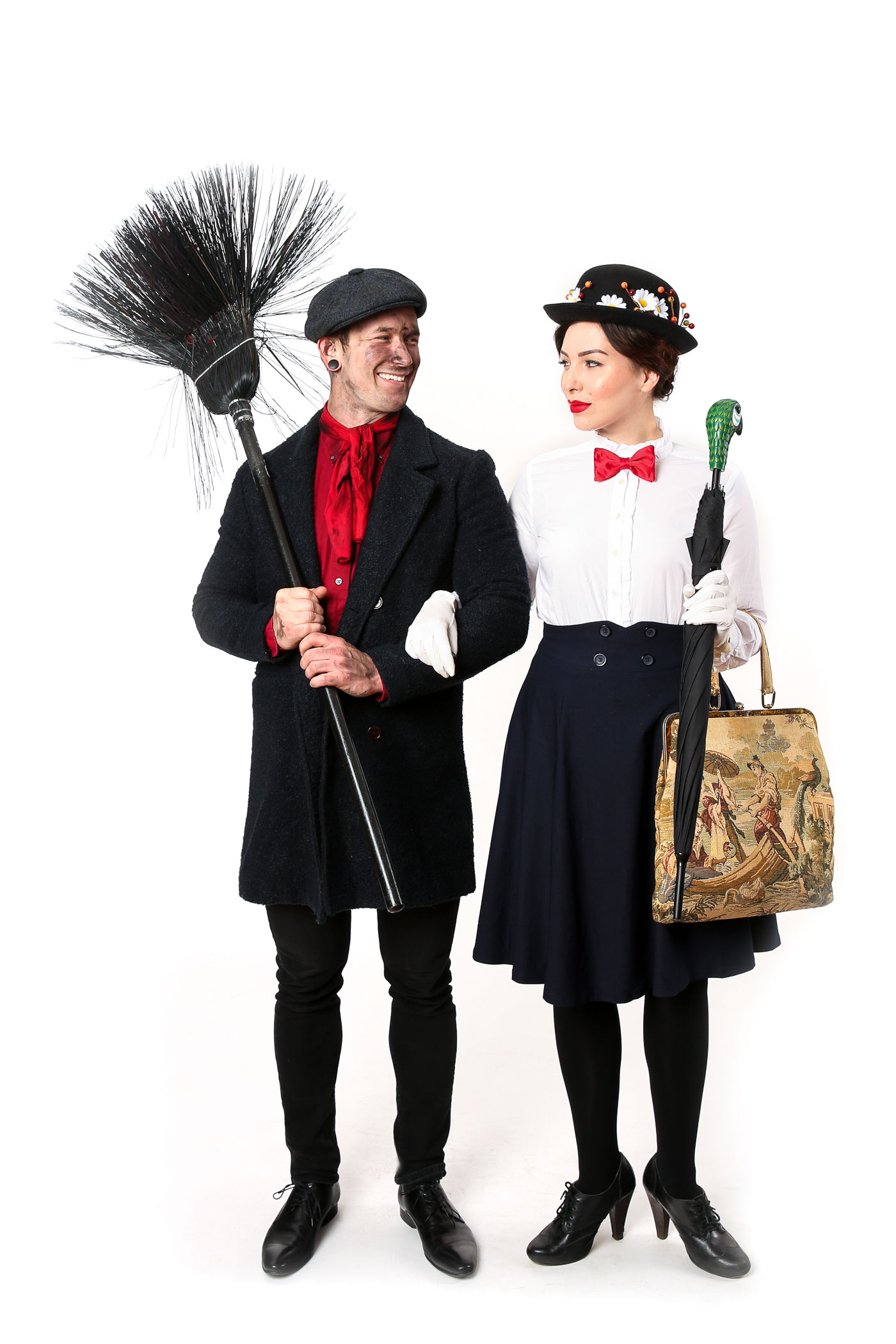 mary poppins and bert costume, Evelyn Bourdon and bobby hicks