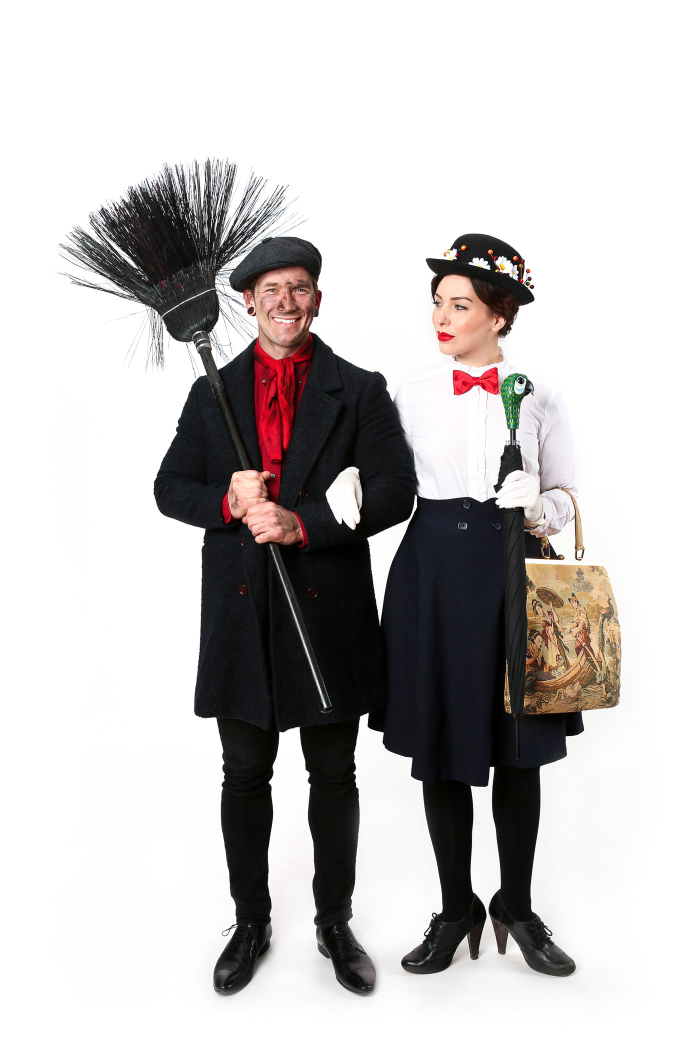 mary poppins and bert costume, Evelyn Bourdon and bobby hicks