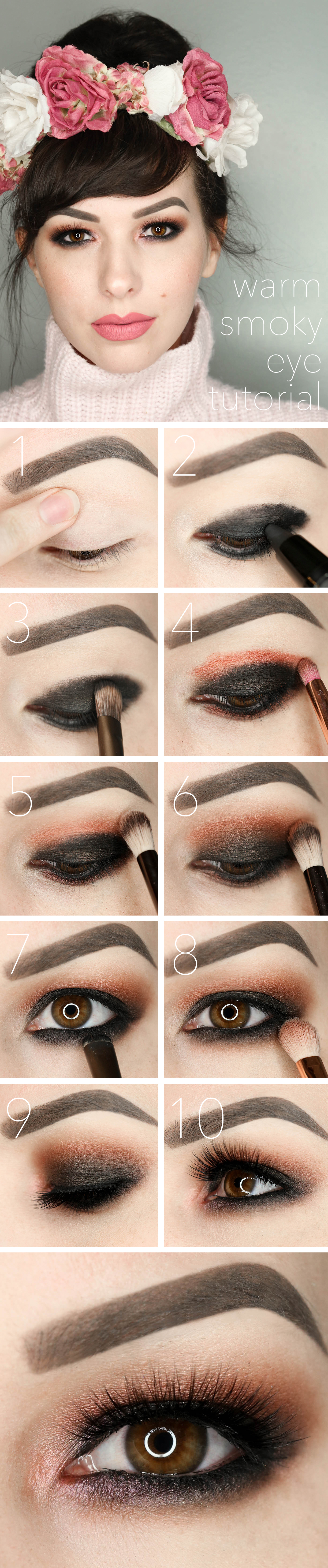 warm smoky eye tutorial / Valentine's Day Makeup Look