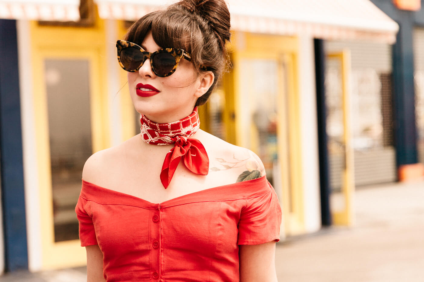 red linen reformation dress