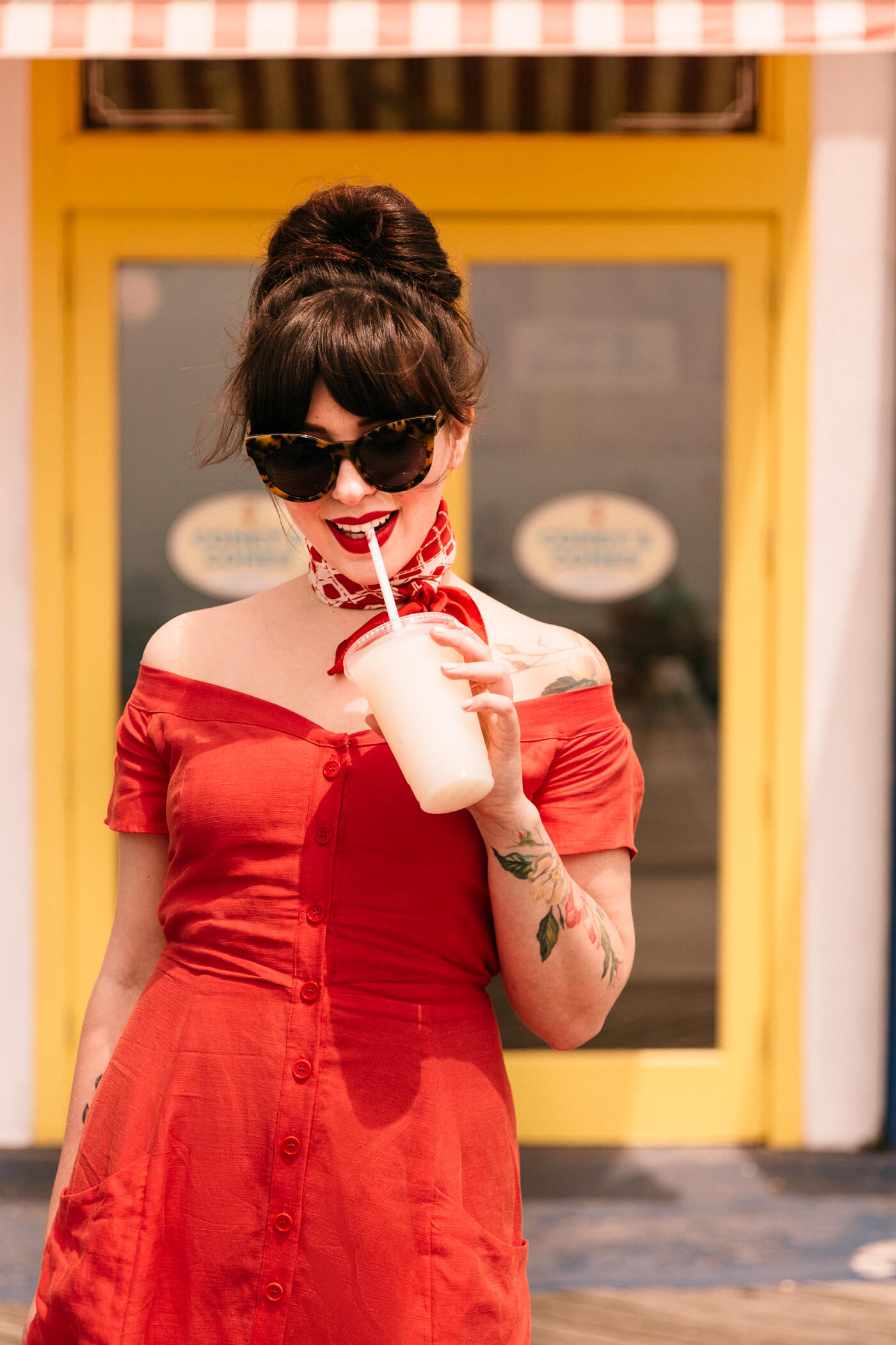 reformation red linen dress