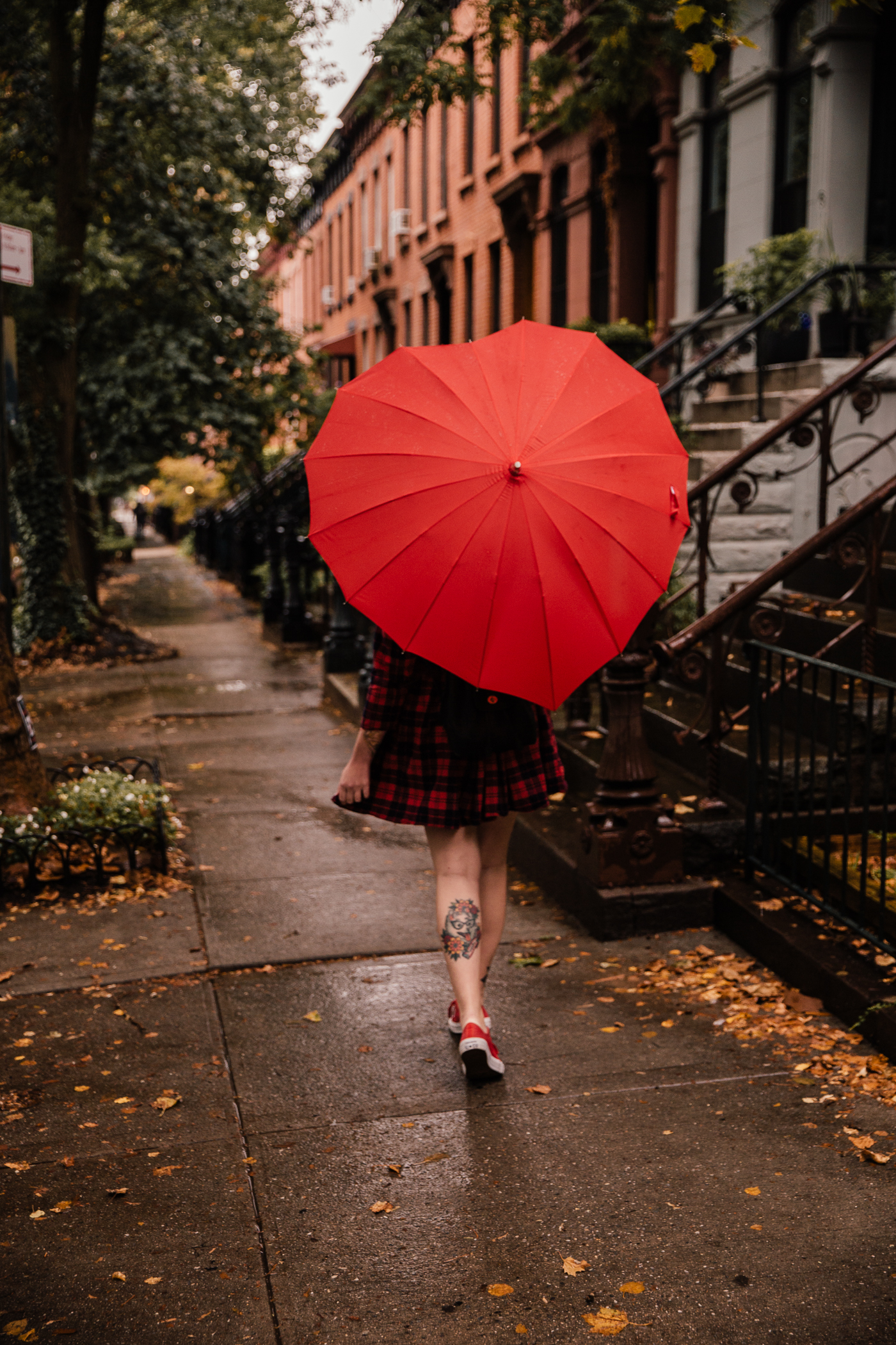 red heart umbrella