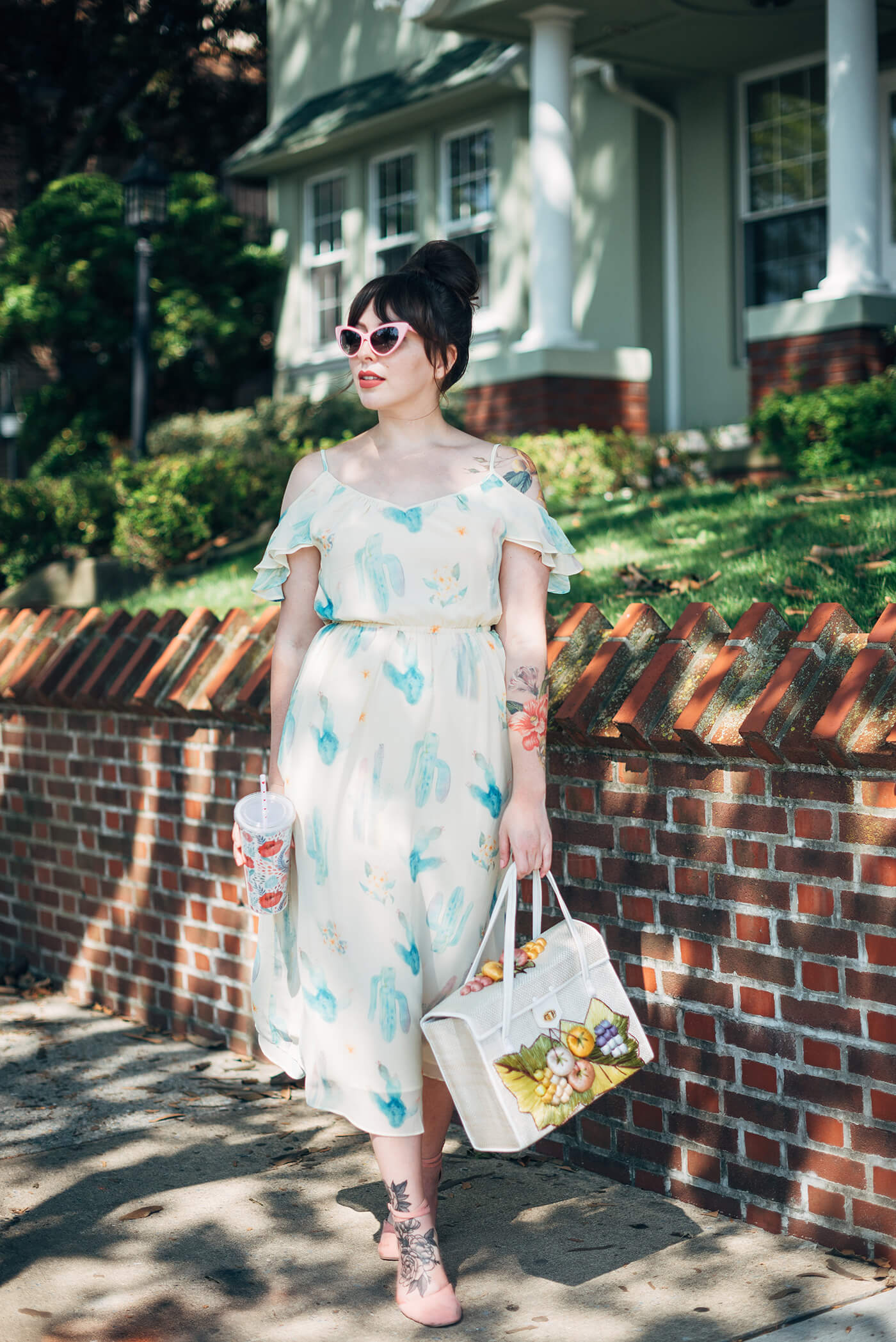 miss patina watercolor cactus dress