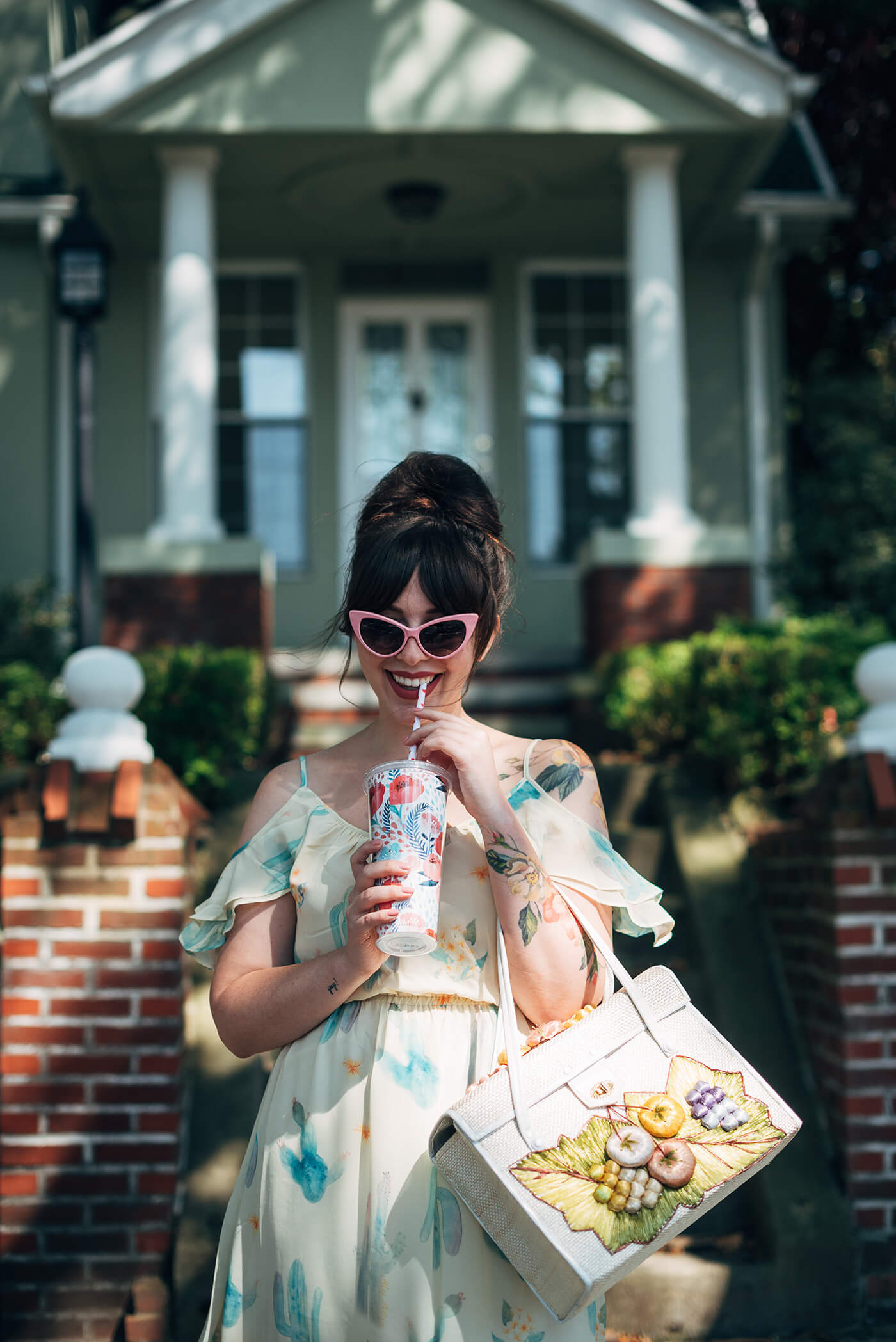 miss patina watercolor cactus dress