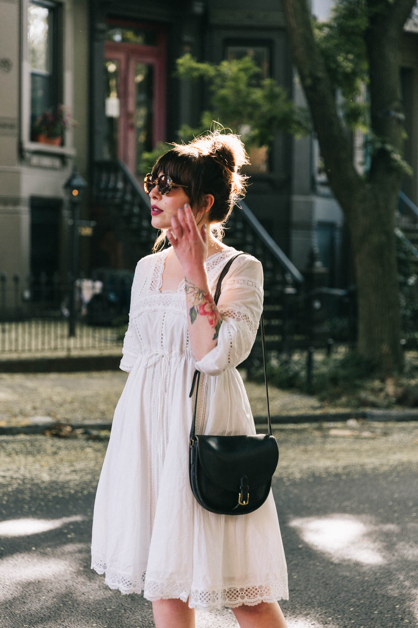 Evelyn Bourdon white cotton lace dress anthropologie