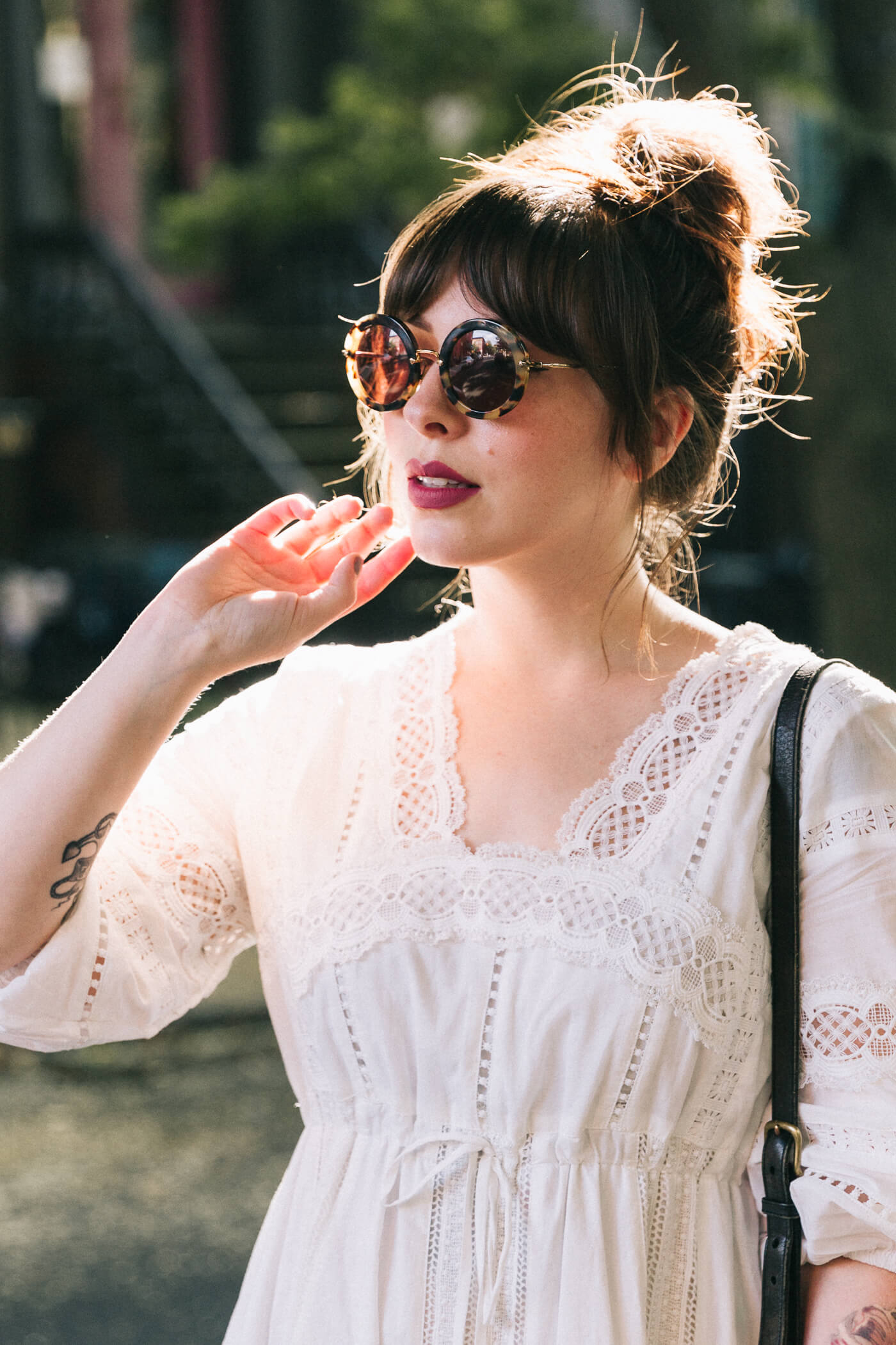 Evelyn Bourdon white cotton lace dress anthropologie