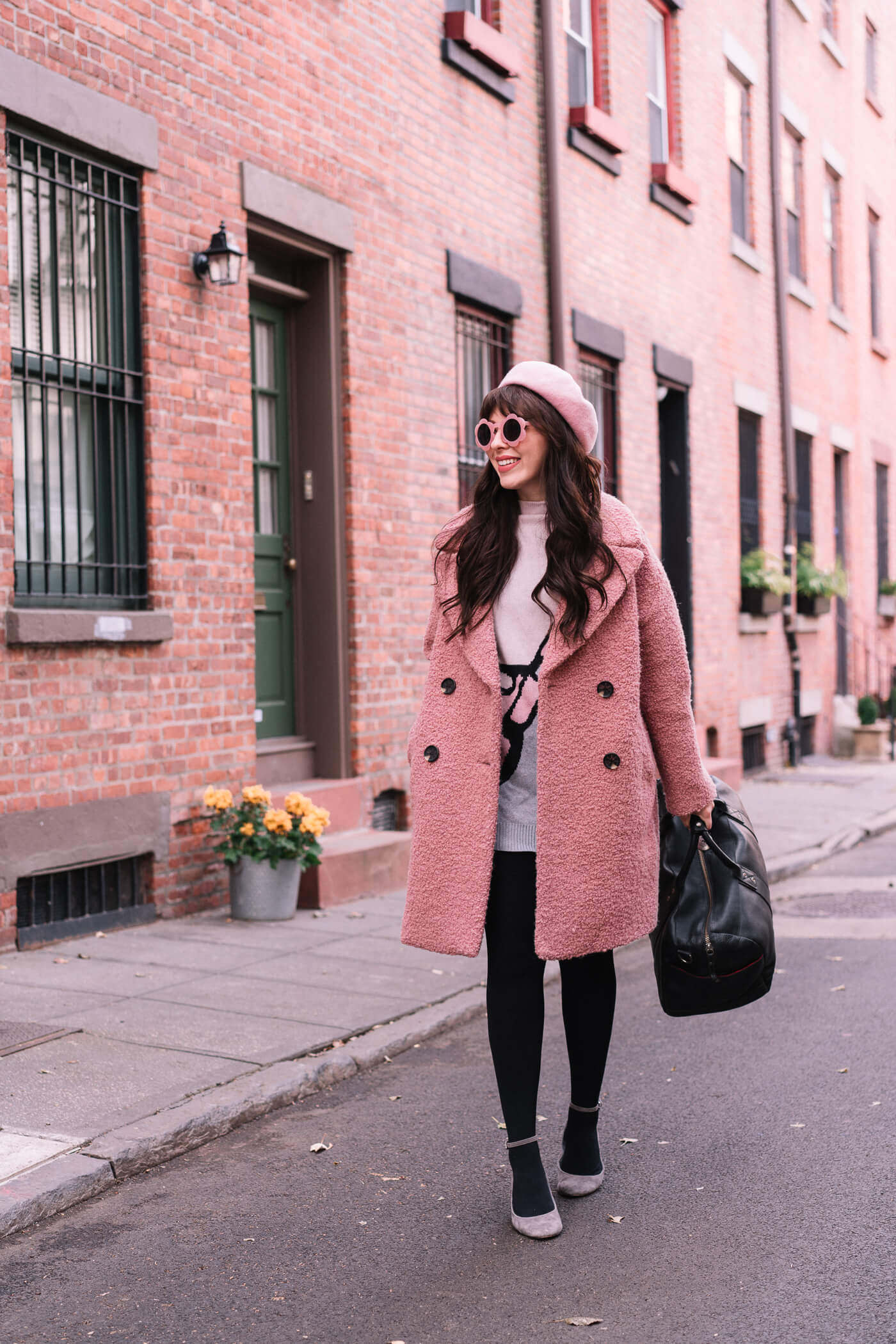 pink topshop coat alicia boucle