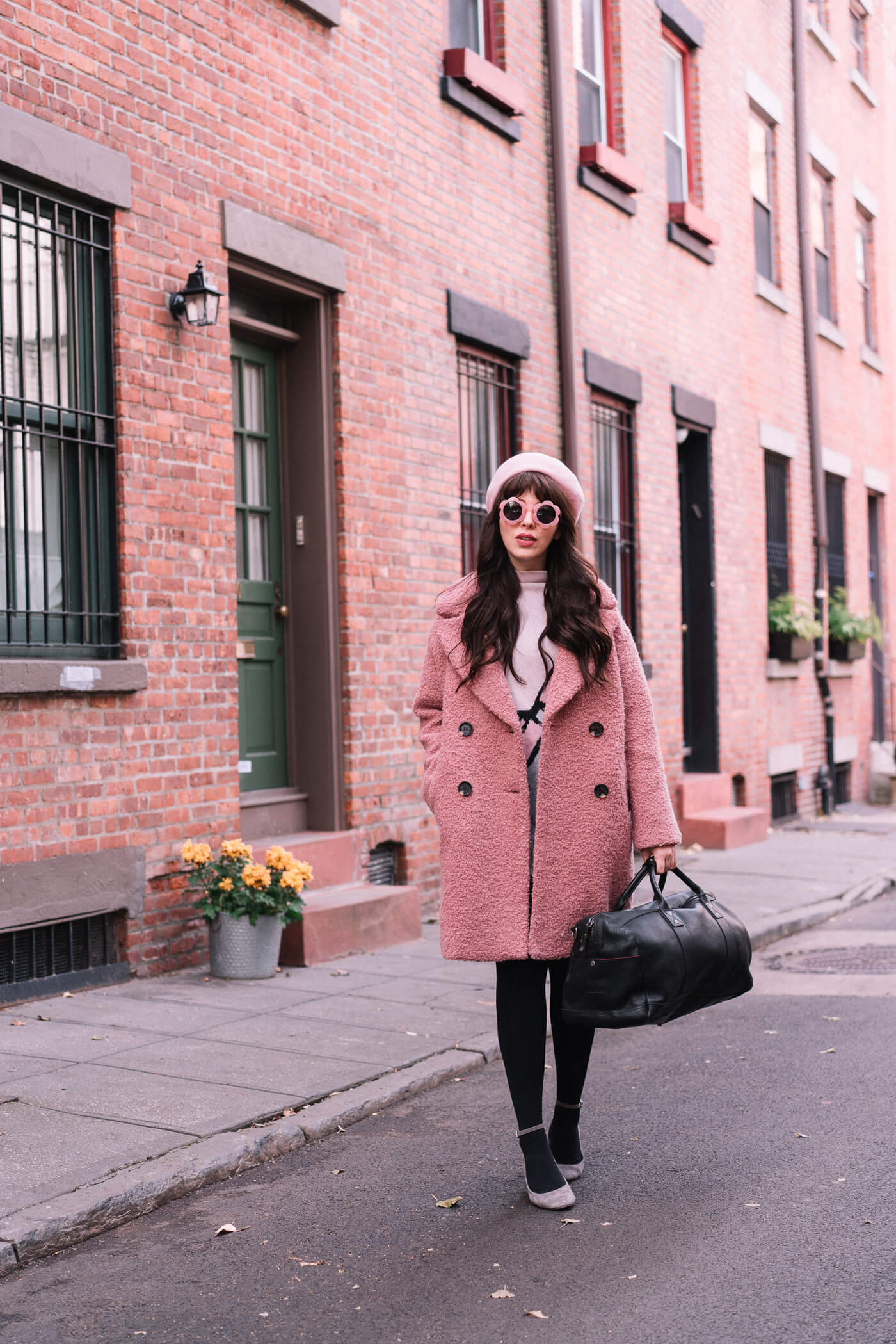 pink topshop coat alicia boucle