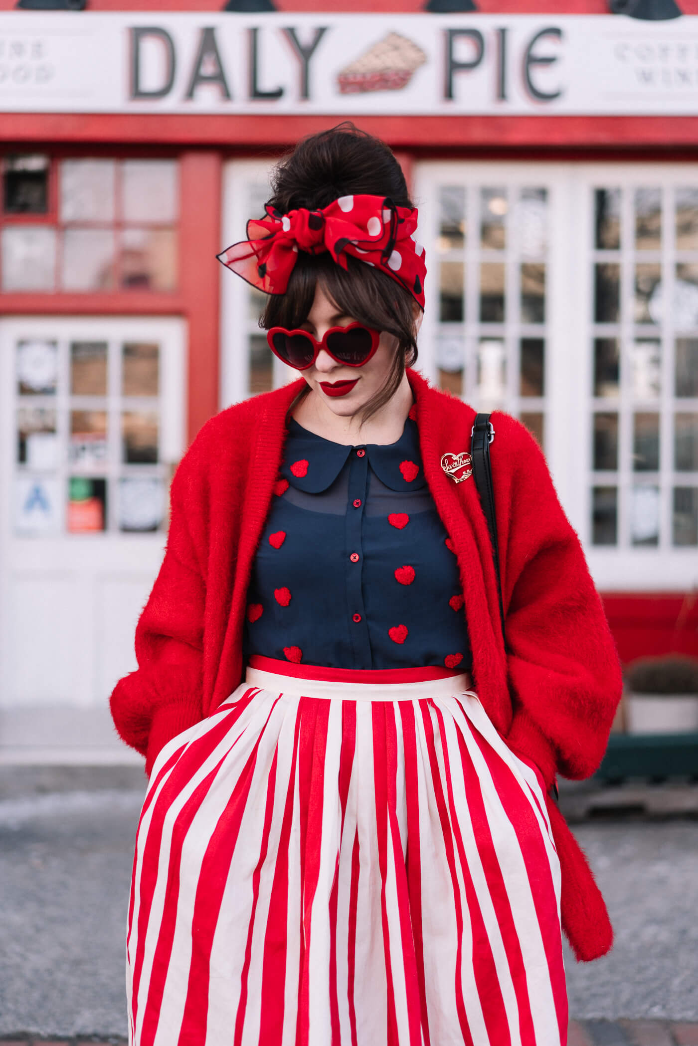 modcloth red white stripe skirt