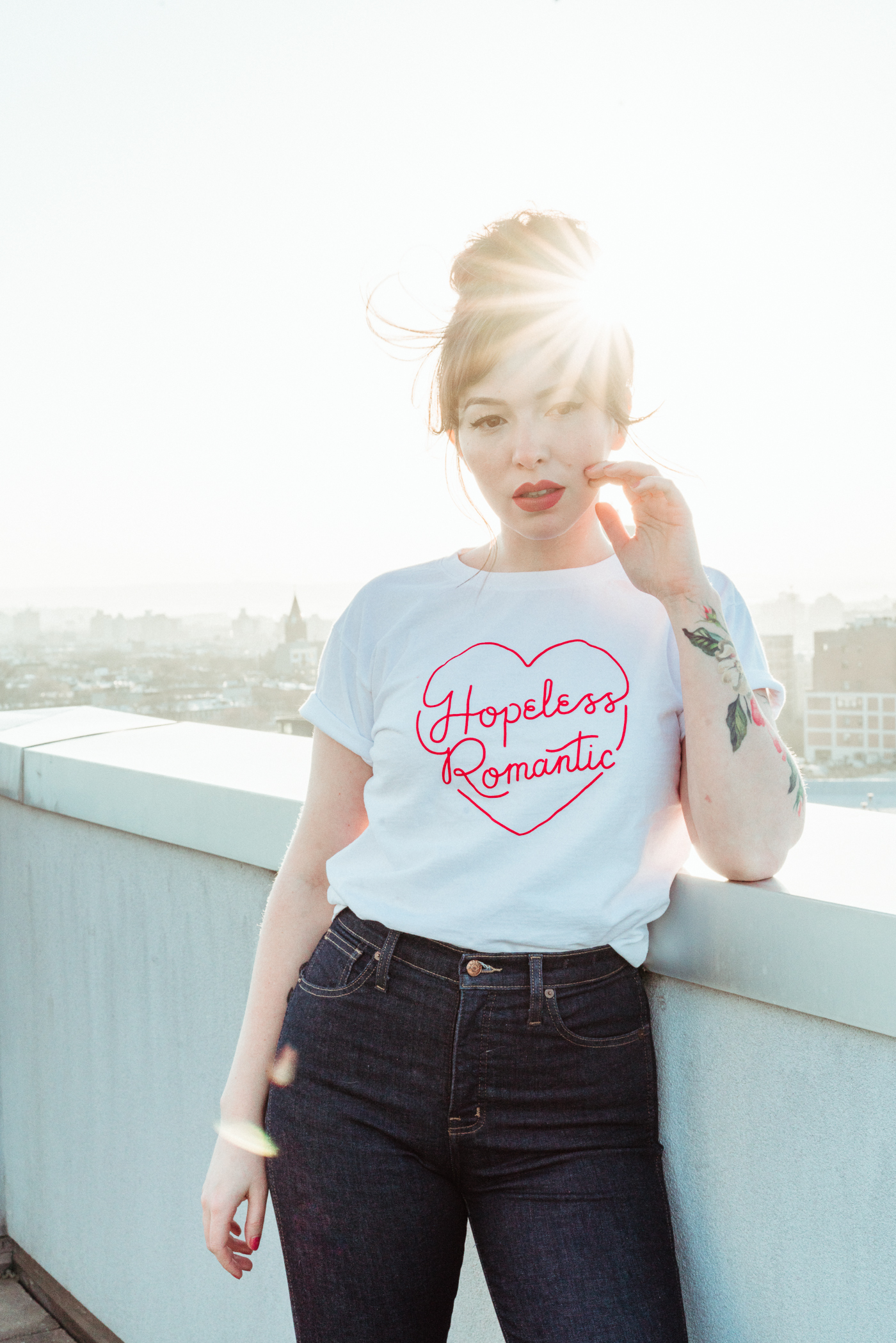 hopeless romantic bando tee