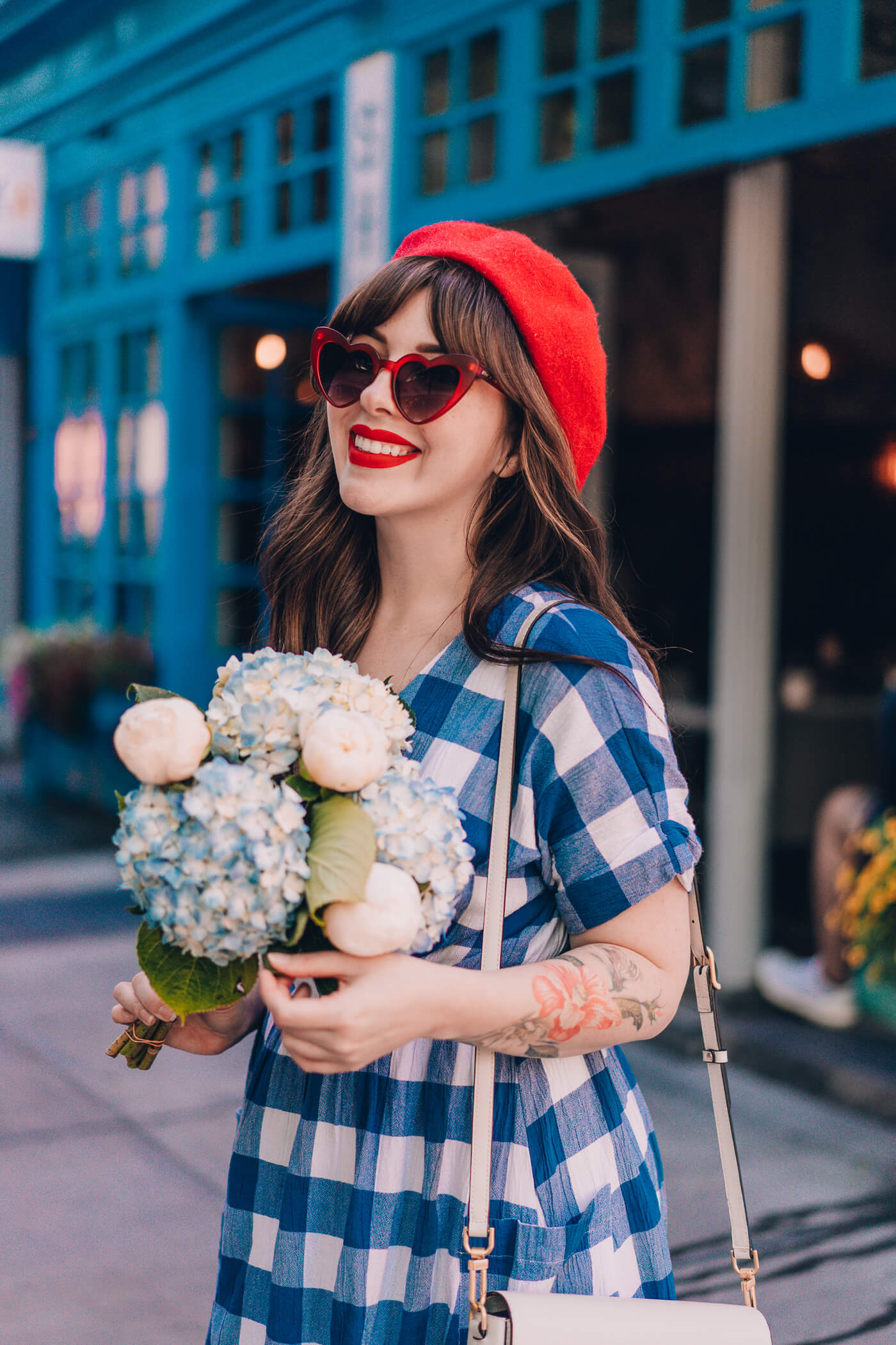 mara hoffman gingham wrap dress