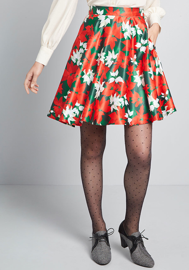 poinsettia skirt