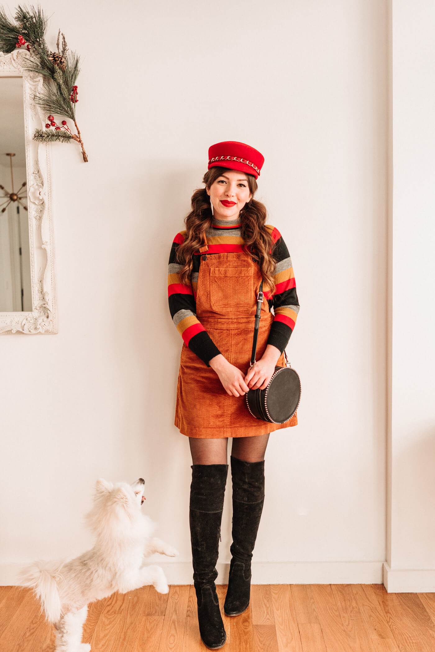 4 ways to style a corduroy overall dress 