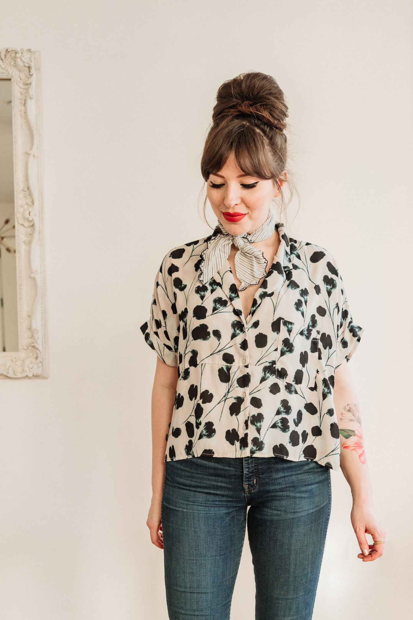 d.Ra floral boxy blouse