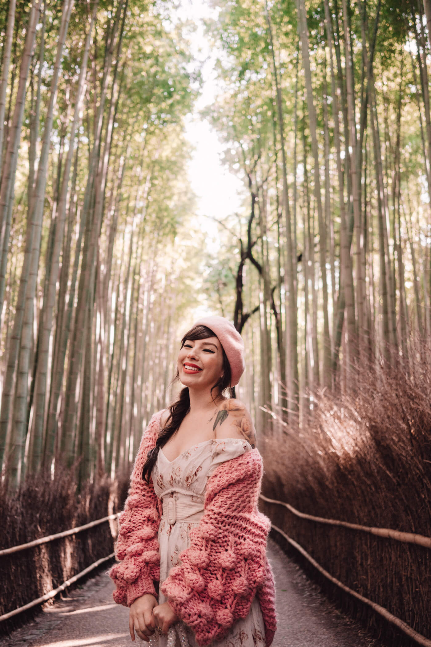 Evelyn Bourdon in Arashiyama Bamboo Forest, Kyoto, Japan.