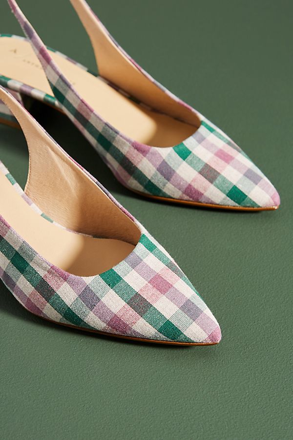 gingham slingback heels