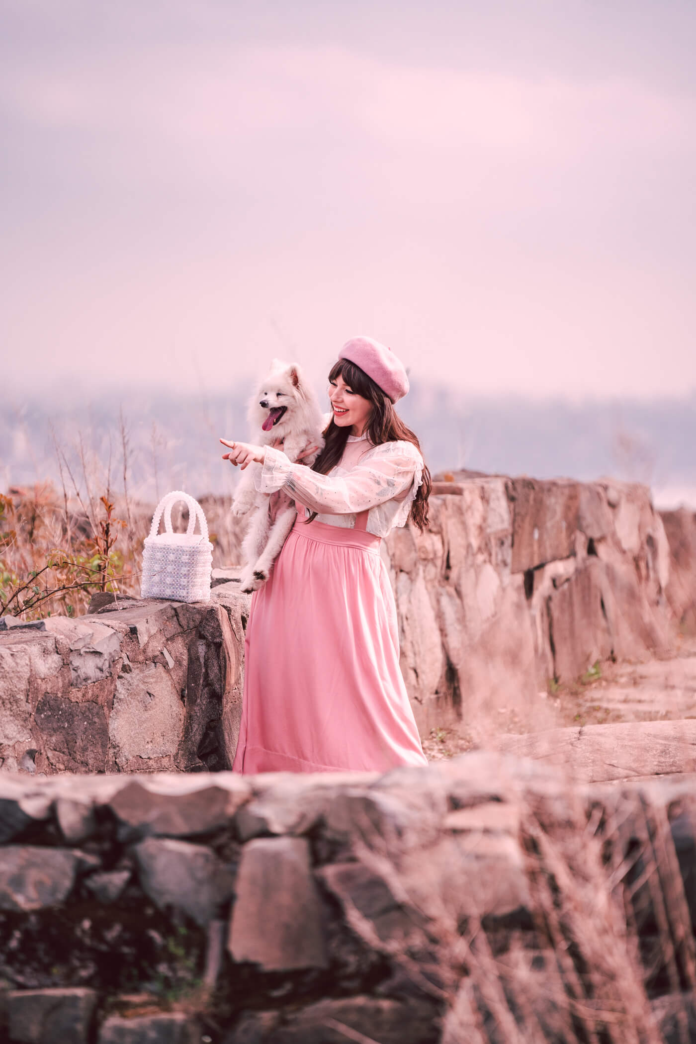 woman with her dog and sharing getting dressed and feeling better