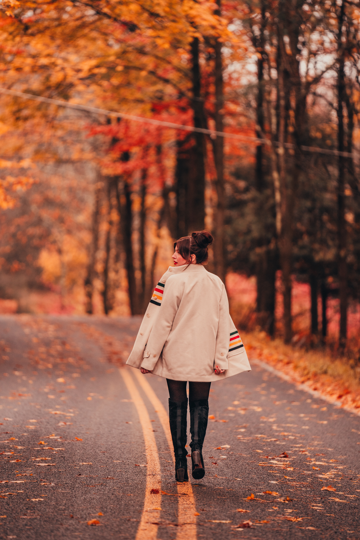 fall outfit: Pendleton glacier stripe coat | The dichotomy between grief and gratitude