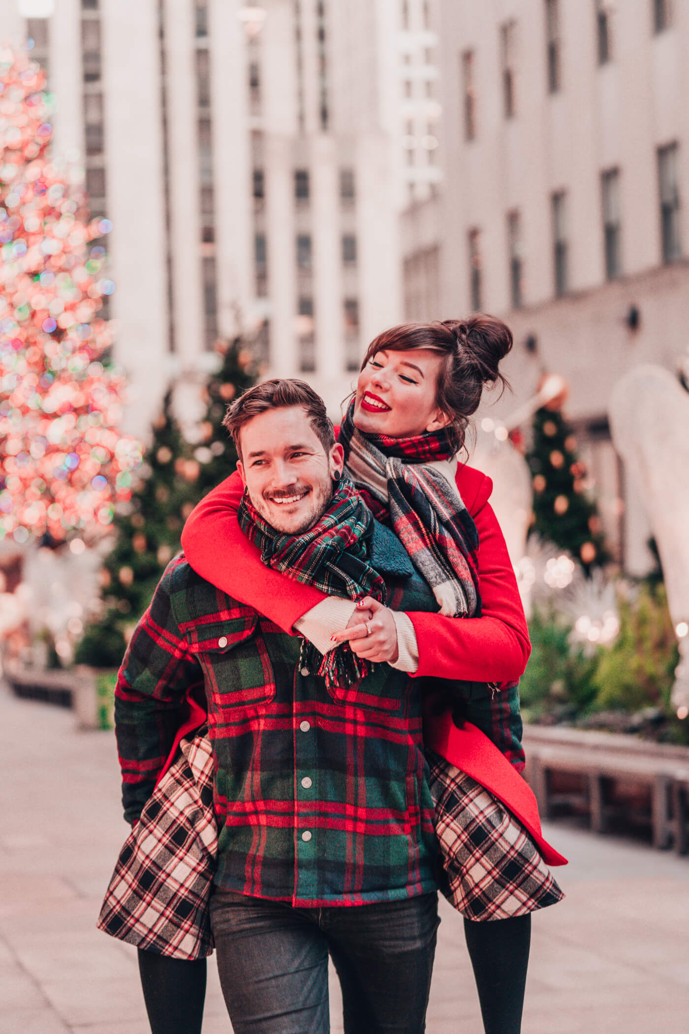 couple plaid outfit