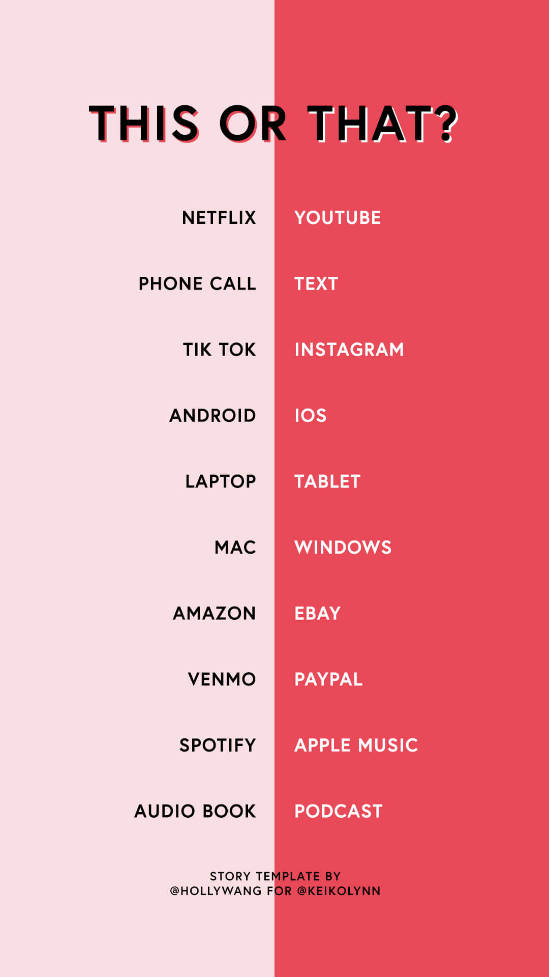 instagram story templates this or that 