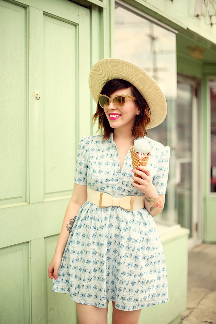 woman wearing creole creamery dress for 2015 roundup