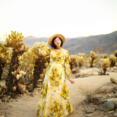 Evelyn Bourdon at Joshua Tree Cholla Cactus Garden