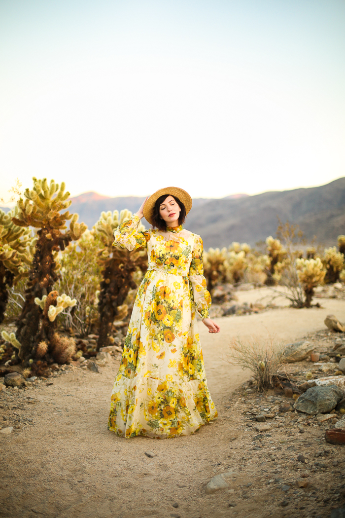 Evelyn Bourdon at Joshua Tree Cholla Cactus Garden