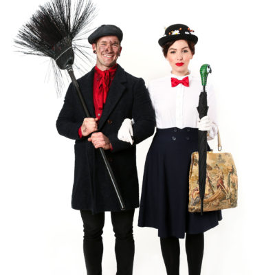 mary poppins and bert costume, Evelyn Bourdon and bobby hicks