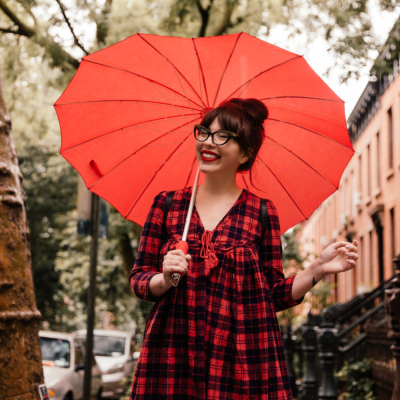 red heart umbrella