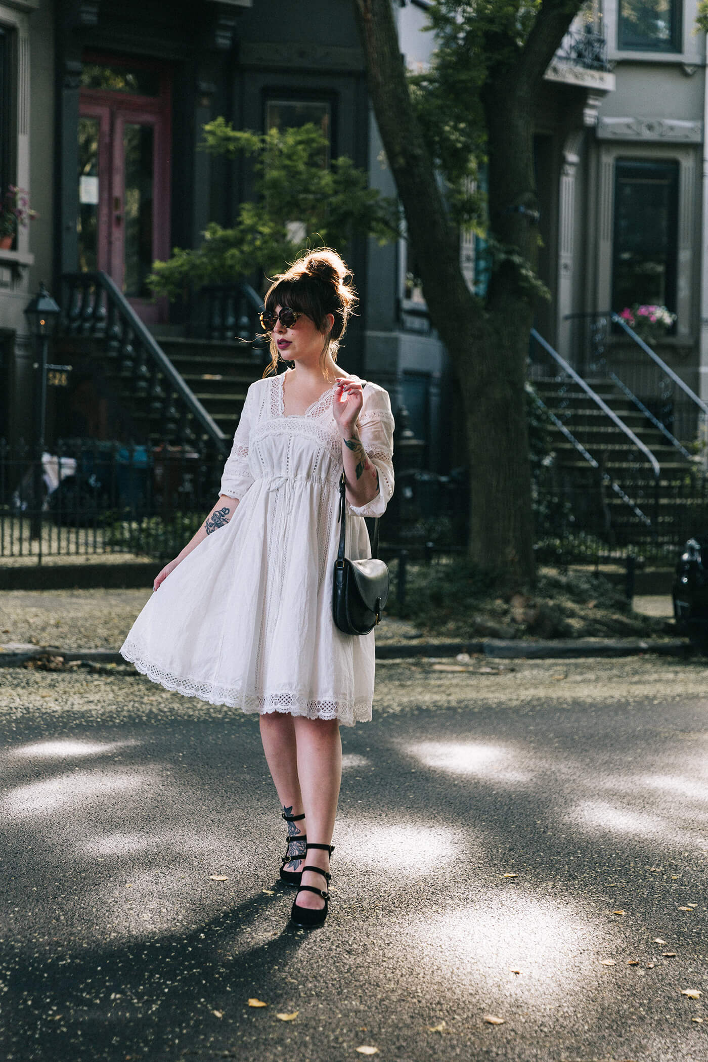 Evelyn Bourdon white cotton lace dress anthropologie