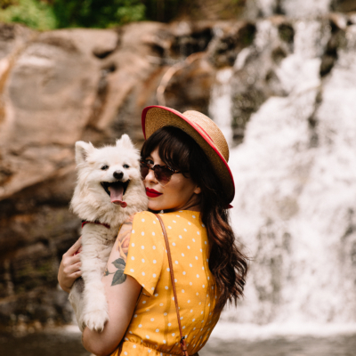 yellow polka dot romper