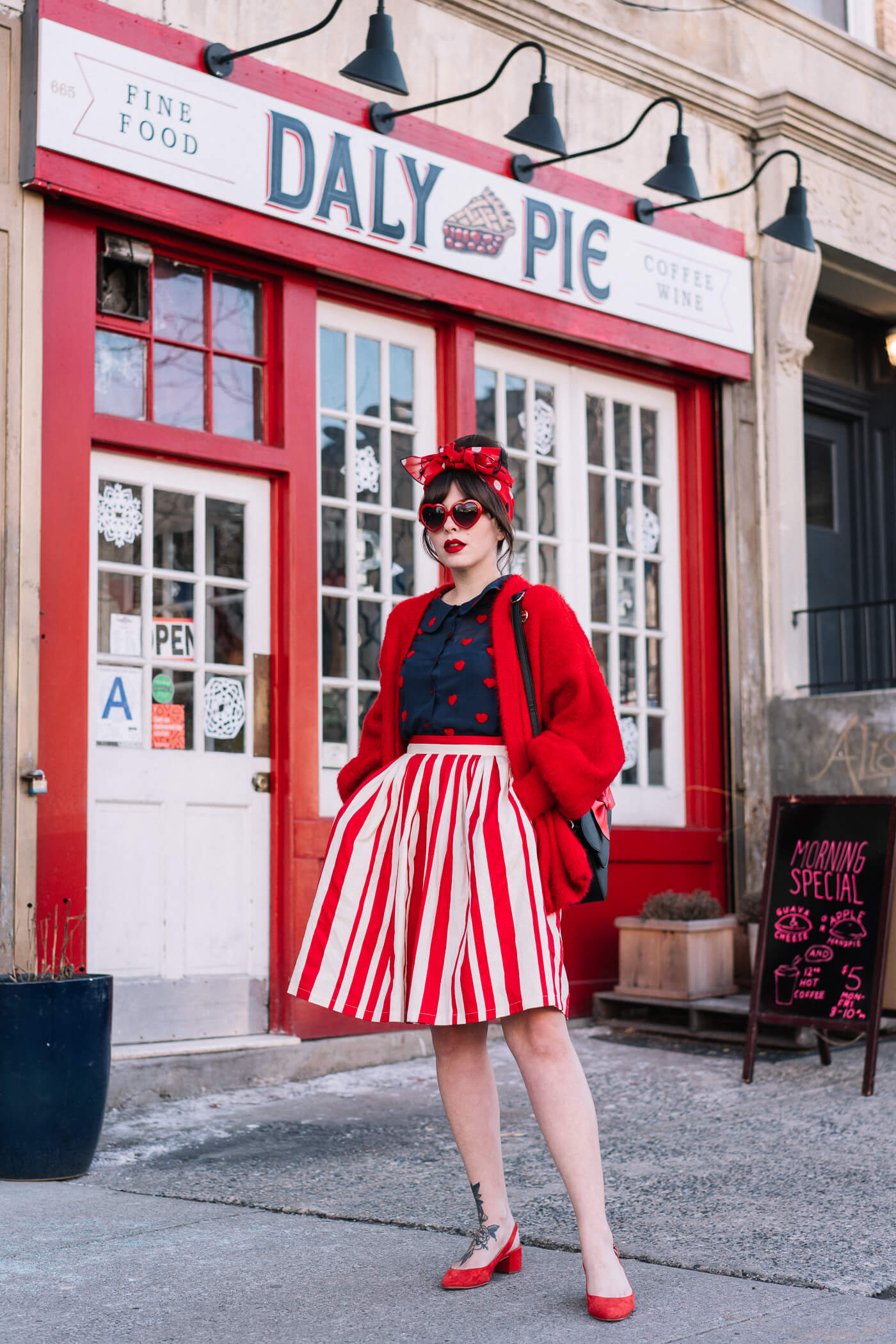 modcloth red white stripe skirt