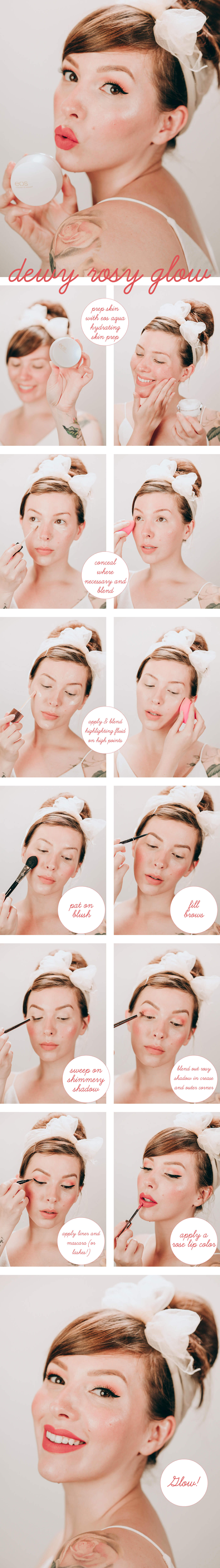 Dewy Rosy Glow Makeup Tutorial