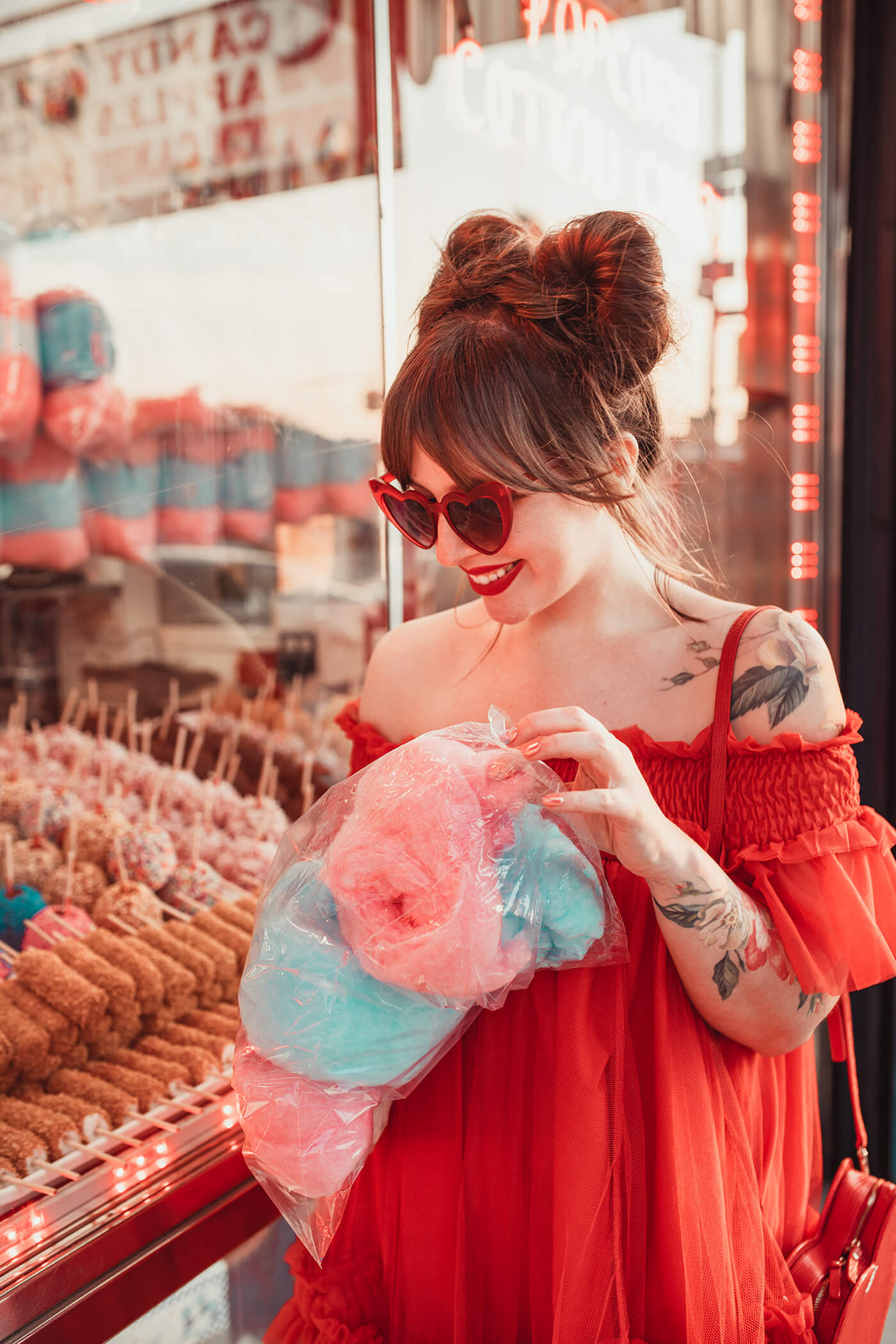 coney island red tulle tent dress