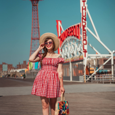 hearts and found gingham dress