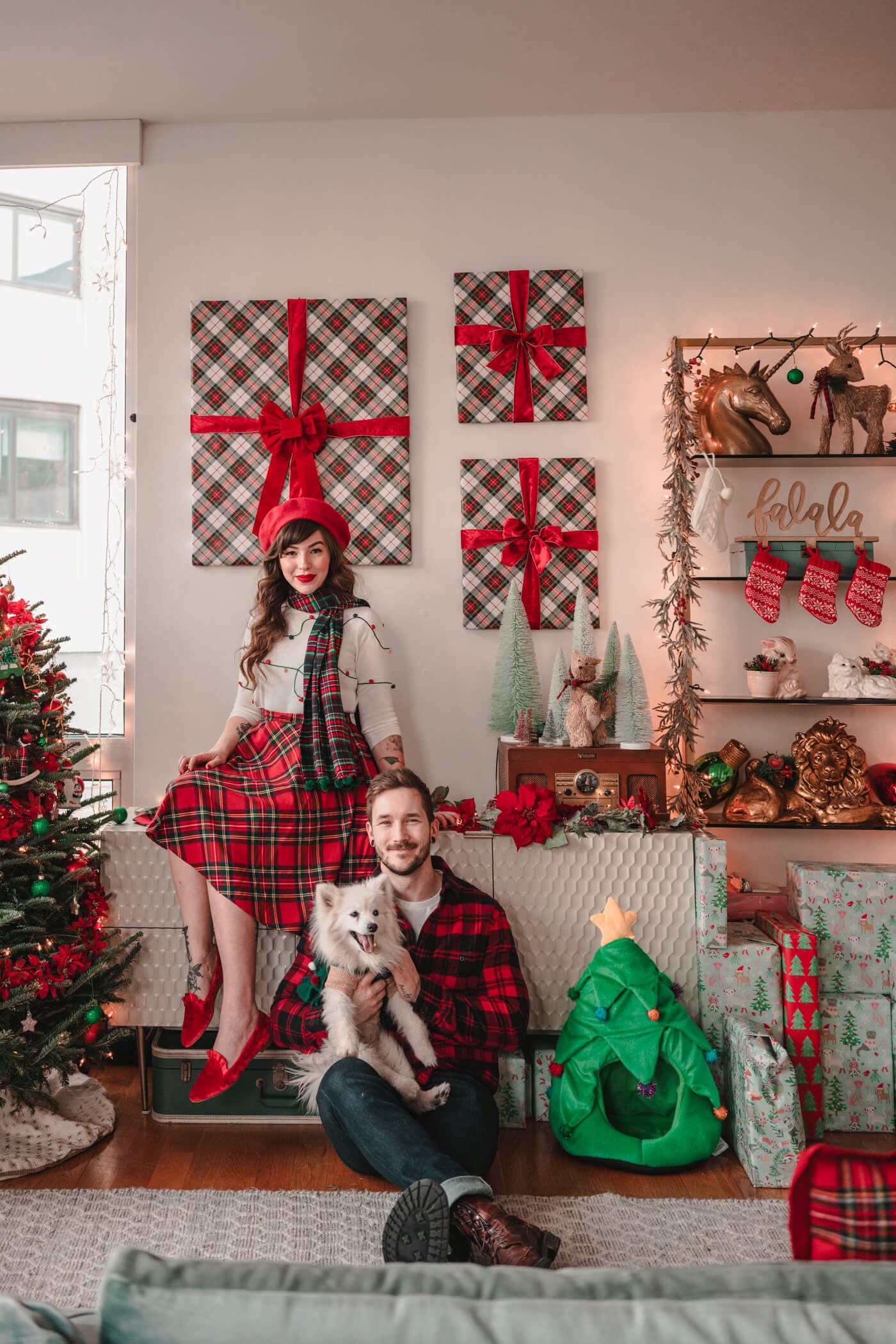 couple with their dog