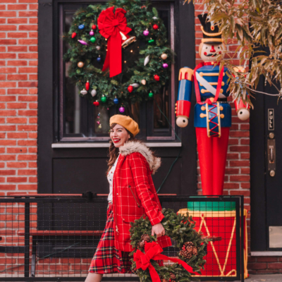 Christmas plaid skirt modcloth holiday outfit