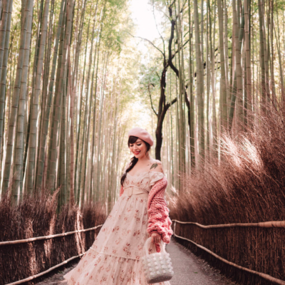 Evelyn Bourdon in Arashiyama Bamboo Forest, Kyoto, Japan