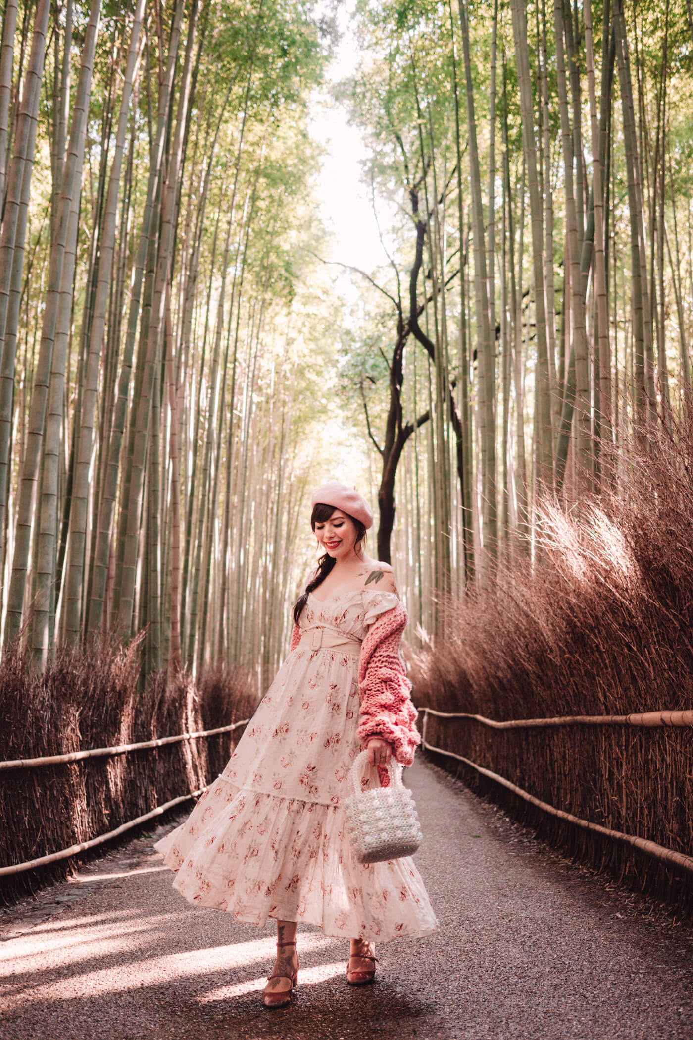 Evelyn Bourdon in Arashiyama Bamboo Forest, Kyoto, Japan