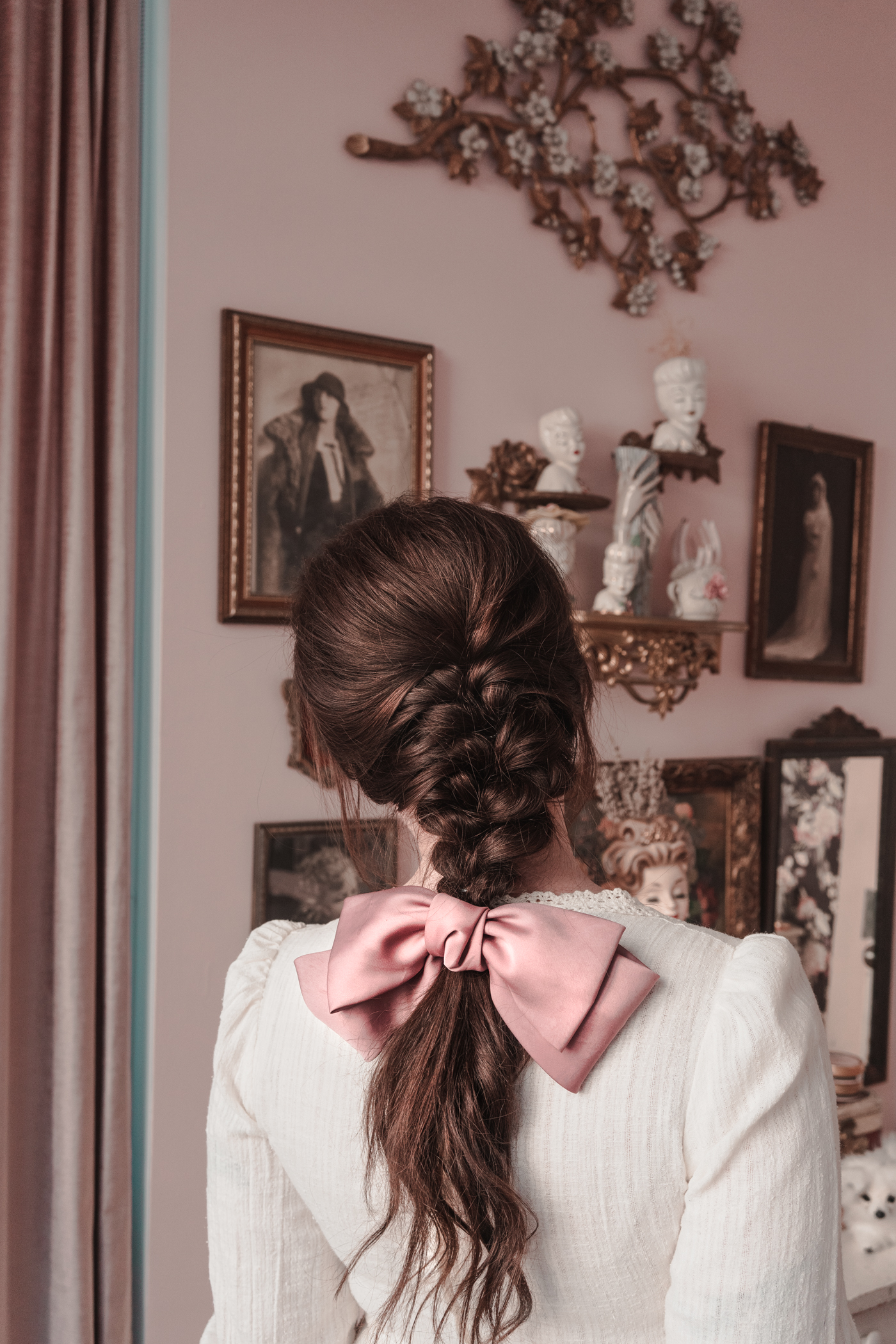 pull through braid with satin bow