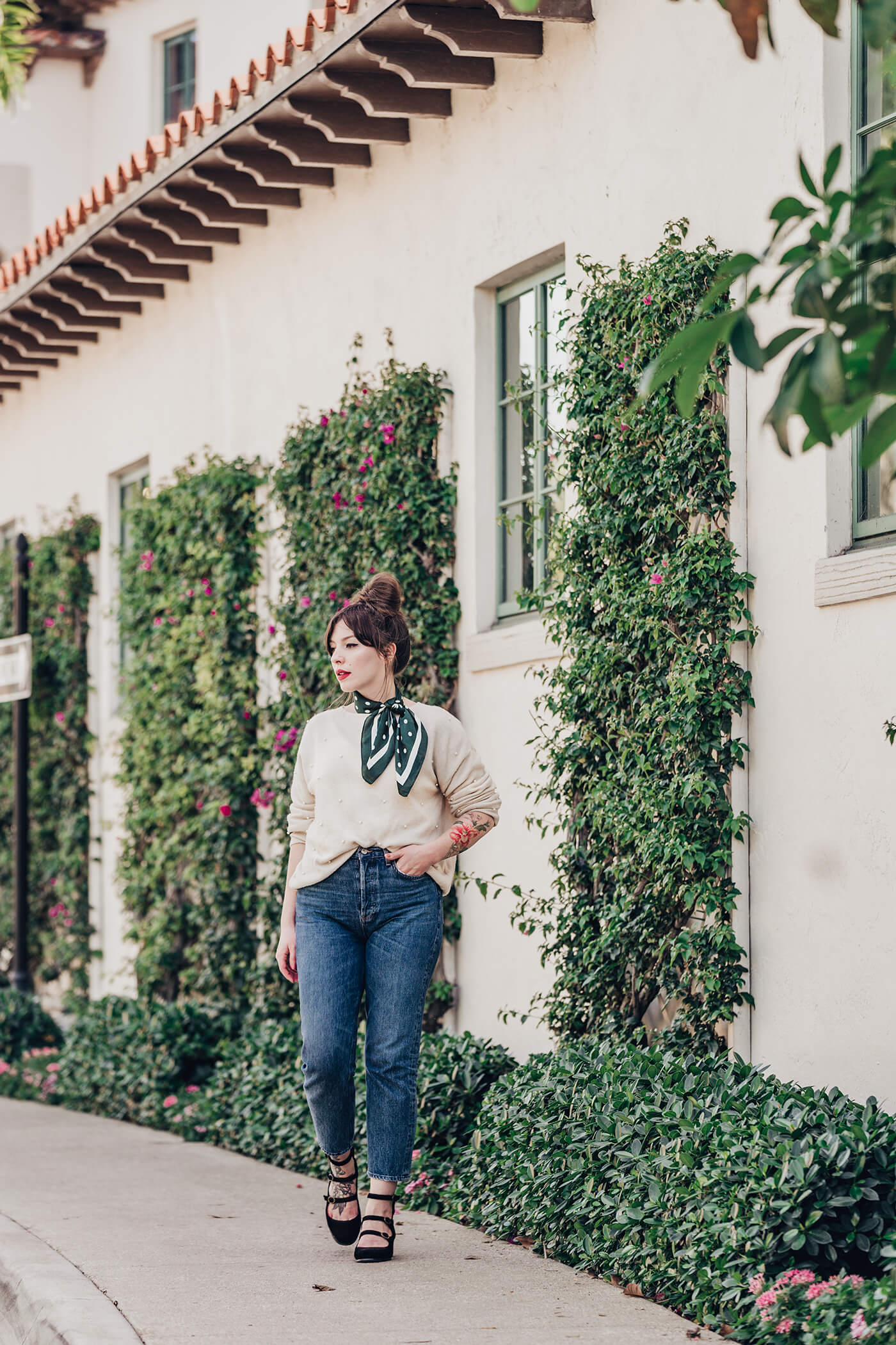 woman wearing AGOLDE "Riley" High Rise Jeans 