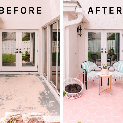 homegoods pastel patio makeover