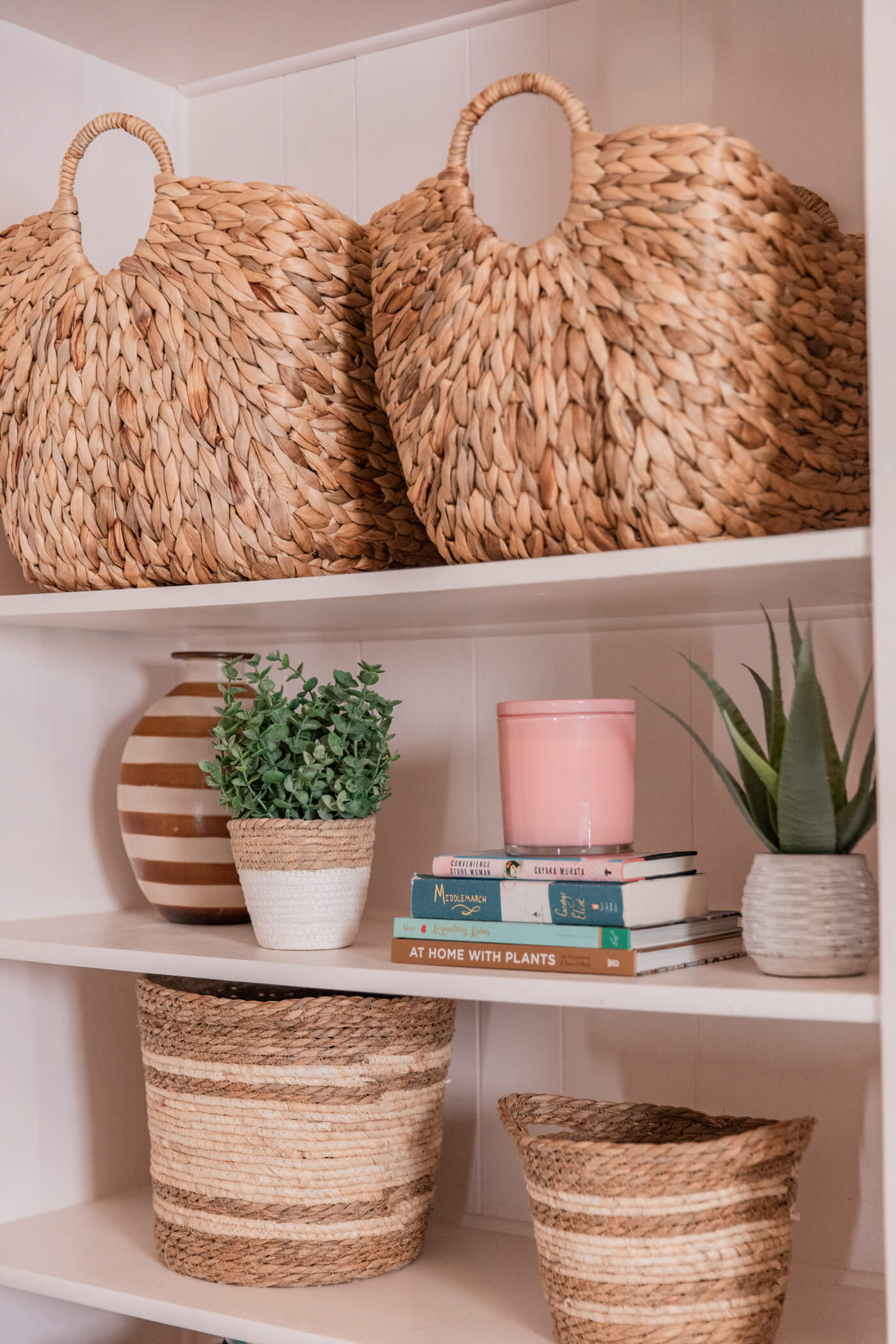 weaved storage baskets