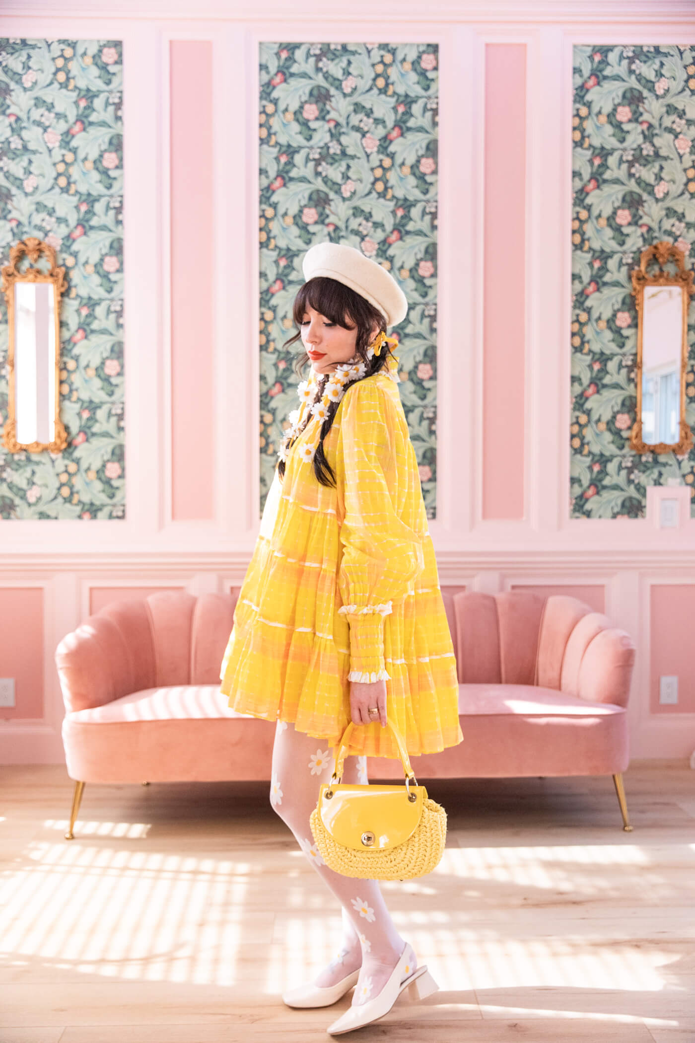 woman wearing perfect yellow dress