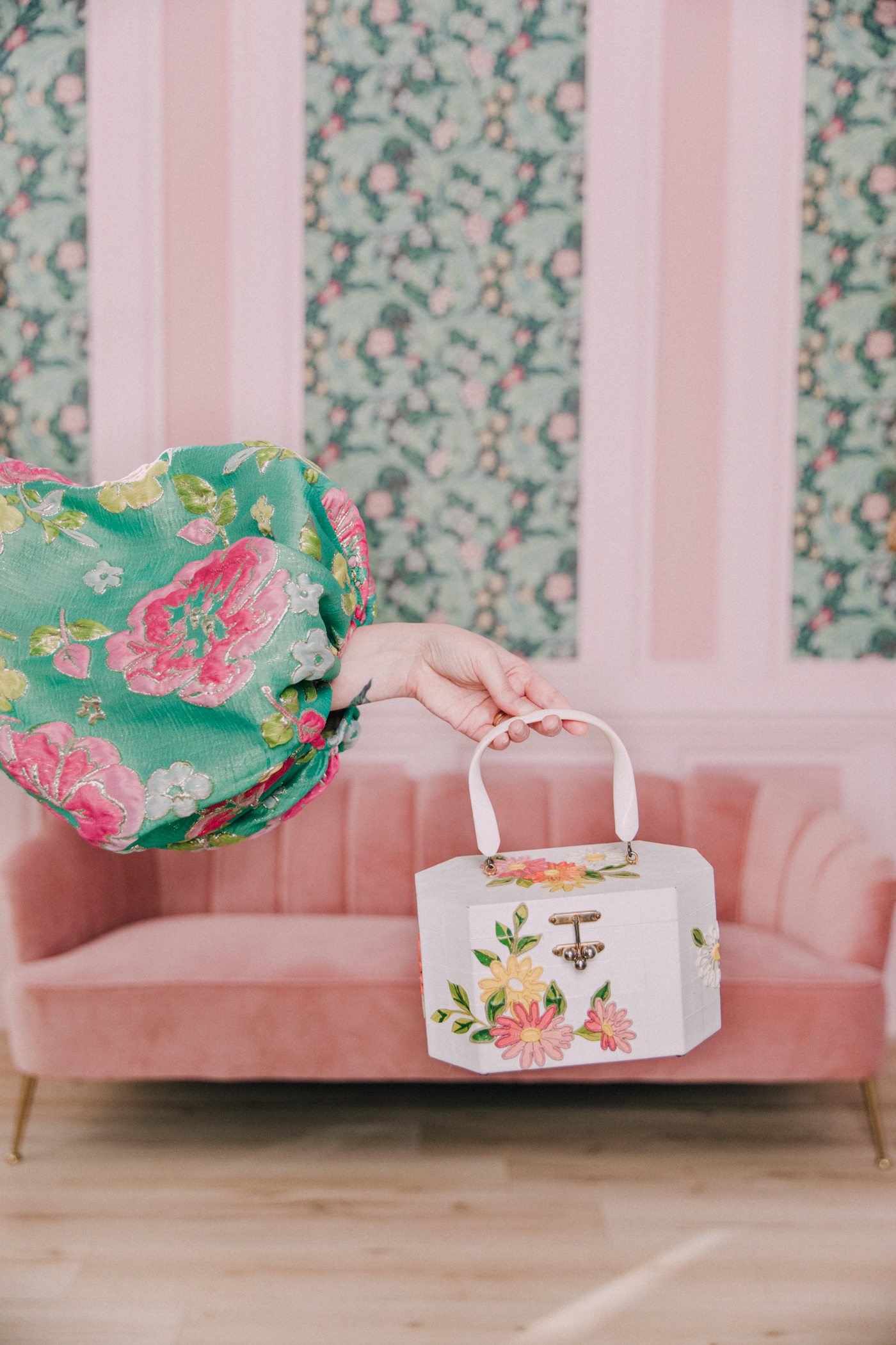 floral hand bag